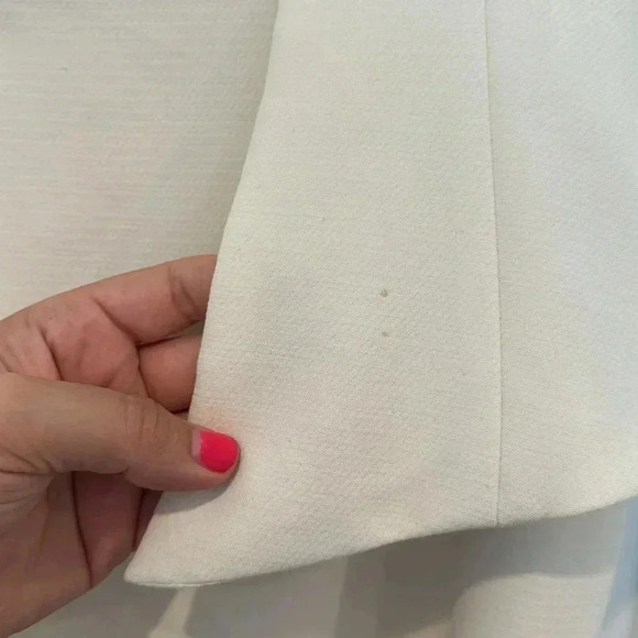 Zara White Peplum Cap Sleeve Midi Dress Sz M - Picture 10 of 13